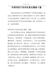 对领导班子的评价意见最新4篇