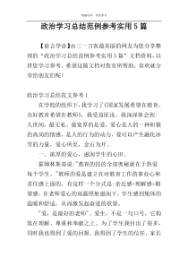 政治学习总结范例参考实用5篇