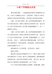 小班下学期励志评语