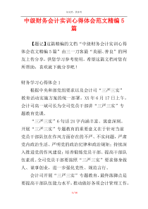 中级财务会计实训心得体会范文精编5篇