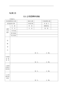 人力资源表单汇集（DOC 31页）