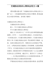 交通执法培训心得体会范文4篇