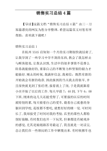 销售实习总结4篇