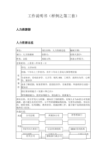 人力资源部工作说明书