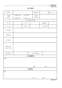 人力资源部常用表格