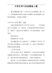 大学生学习总结精选4篇