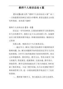 教师个人培训总结4篇