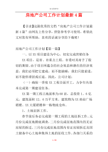 房地产公司工作计划最新4篇