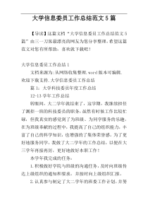 大学信息委员工作总结范文5篇