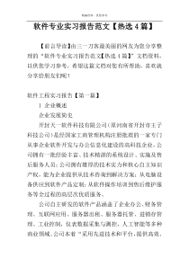 软件专业实习报告范文【热选4篇】