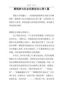 暑假参与社会实践活动心得5篇