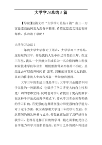 大学学习总结5篇