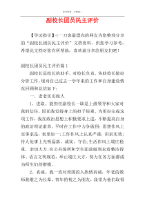 副校长团员民主评价