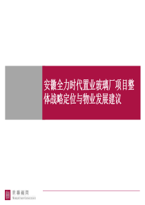 世联-安庆全力时代置业玻璃厂项目整体战略定位与物业发