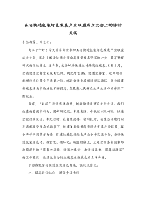 在省快递包装绿色发展产业联盟成立大会上的讲话文稿