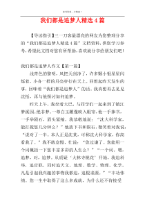 我们都是追梦人精选4篇