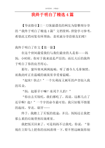 我终于明白了精选4篇