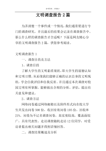 文明调查报告2篇