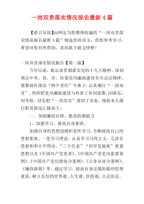 一岗双责落实情况报告最新4篇