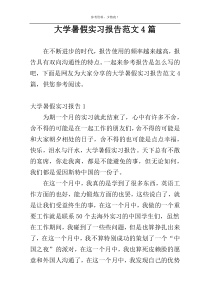 大学暑假实习报告范文4篇