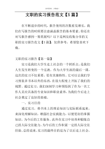 文职的实习报告范文【5篇】