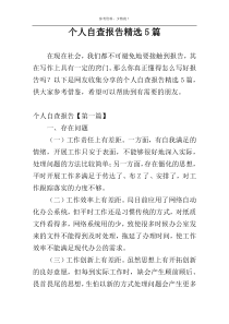 个人自查报告精选5篇