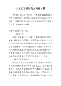 大学实习报告范文精选4篇