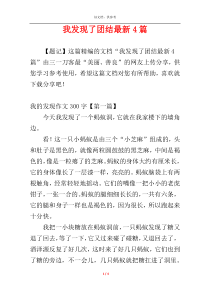 我发现了团结最新4篇