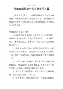 师德表现简短个人小结实用3篇