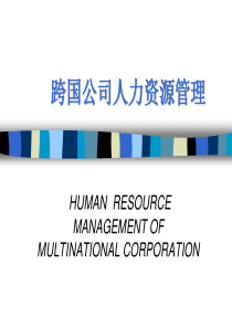 跨国企业HRM（PPT14页）