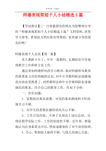 师德表现简短个人小结精选5篇