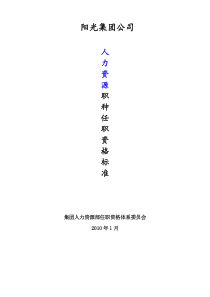 集团公司人力资源职种任职资格体系标准