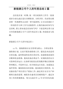 新能源公司个人的年度总结2篇