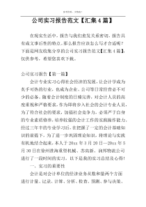 公司实习报告范文【汇集4篇】