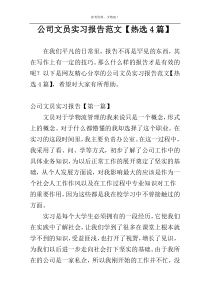 公司文员实习报告范文【热选4篇】