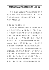 软件公司认识实习报告范文（3）篇