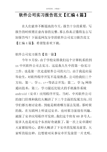 软件公司实习报告范文【汇编4篇】