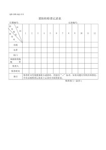 QF-1000-AQ-13.0消防栓检查记录表