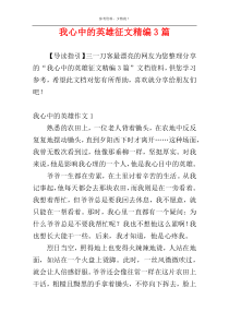 我心中的英雄征文精编3篇