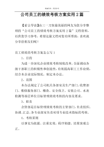 公司员工的绩效考核方案实用2篇