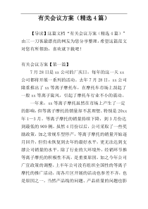 有关会议方案（精选4篇）