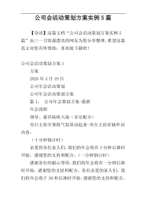 公司会活动策划方案实例5篇