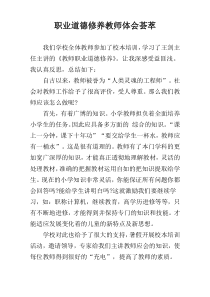 职业道德修养教师体会荟萃