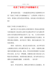 收获了珍惜五年级精编作文