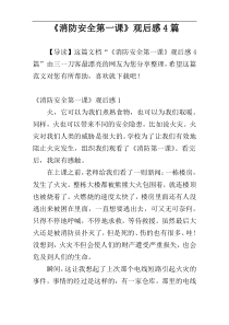 《消防安全第一课》观后感4篇