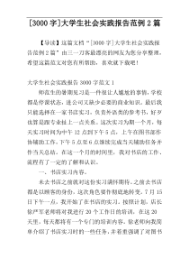 [3000字]大学生社会实践报告范例2篇