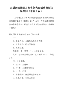 大型活动策划方案实例大型活动策划方案实例（最新4篇）