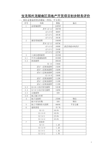 宝龙郑州龙湖南区房地产开发项目初步财务评价041207