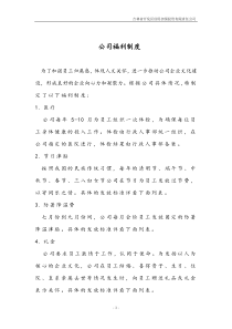 公司福利待遇制度