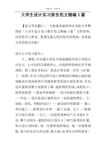 大学生设计实习报告范文精编3篇